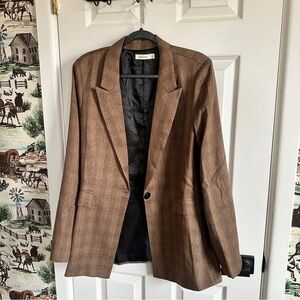 Brown Plaid Blazer